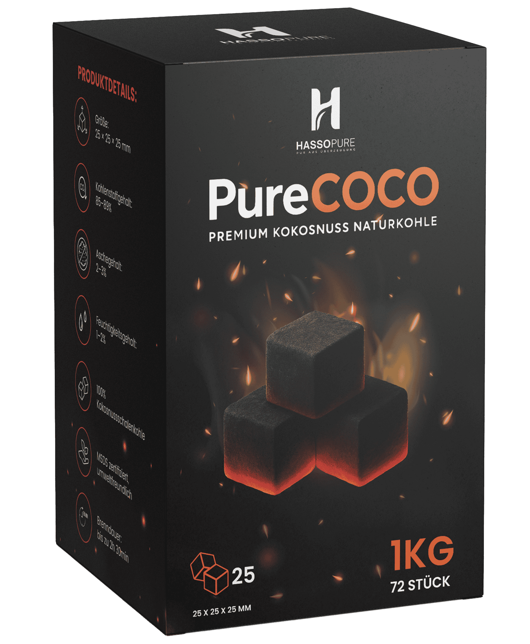 PureCOCO Premium Kokosnusskohle